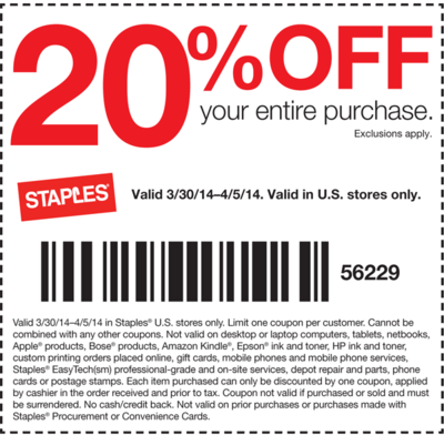 How do you get a Staples 30 percent off coupon?