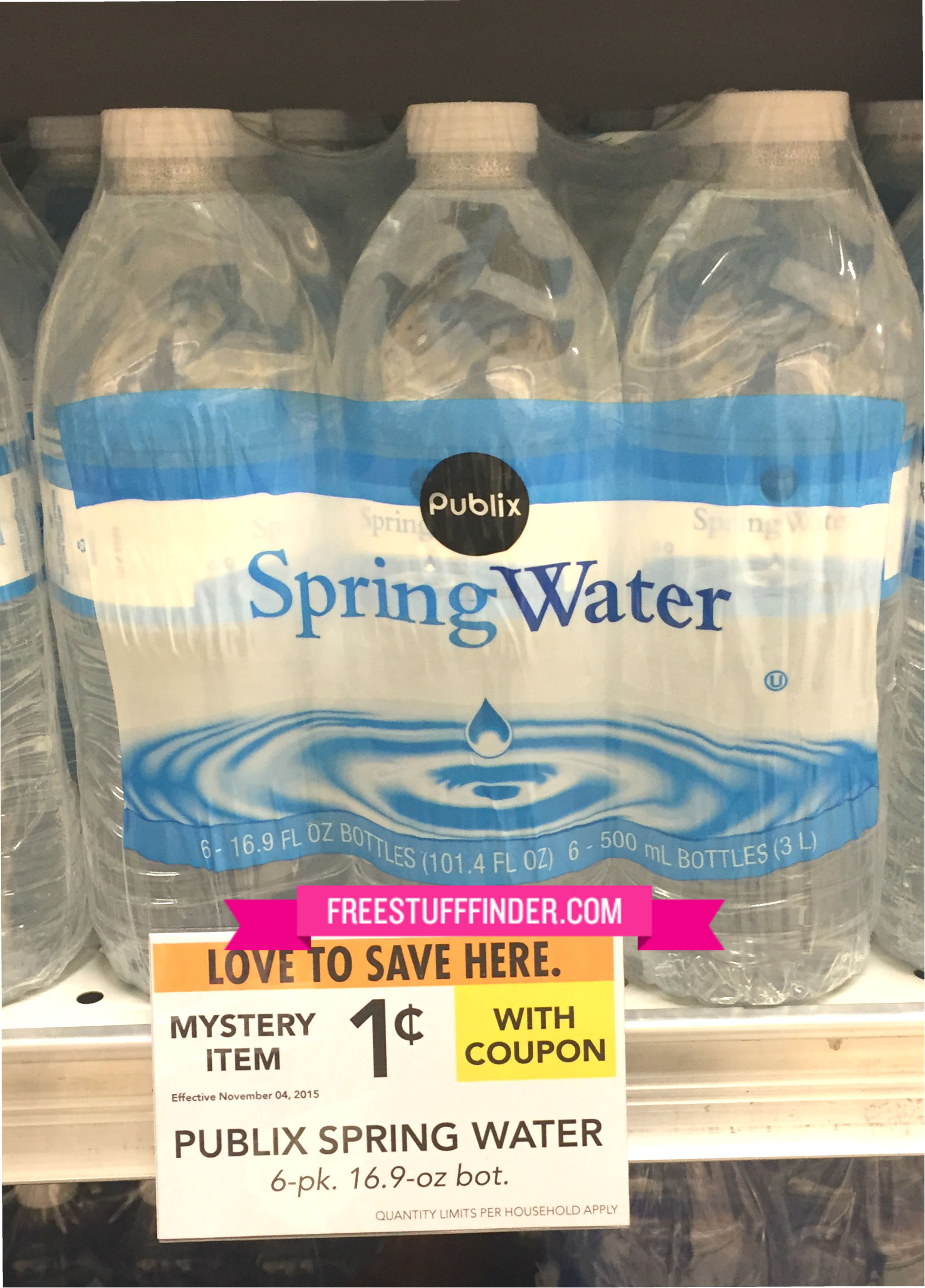 0.01 Publix Spring Water (1/6 or 1/7 Only)