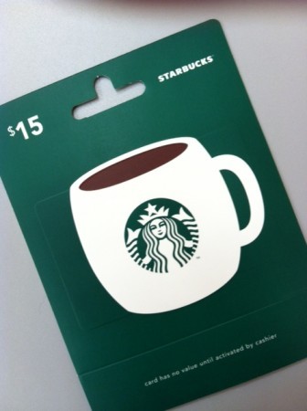 $15 starbucks e gift card