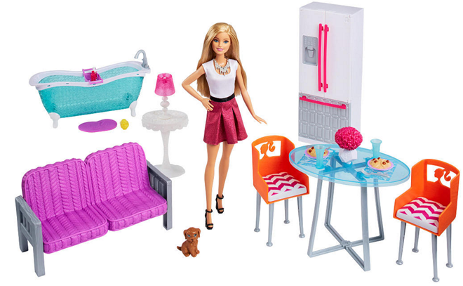 $31.99 (reg $50) barbie doll & furniture gift set + free shipping