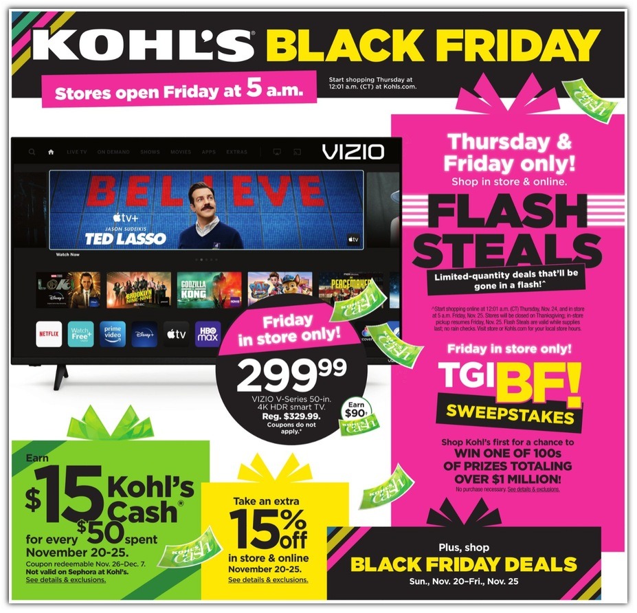 Kohl’s Black Friday Flash Steals Ad 2022 Black Friday Ads