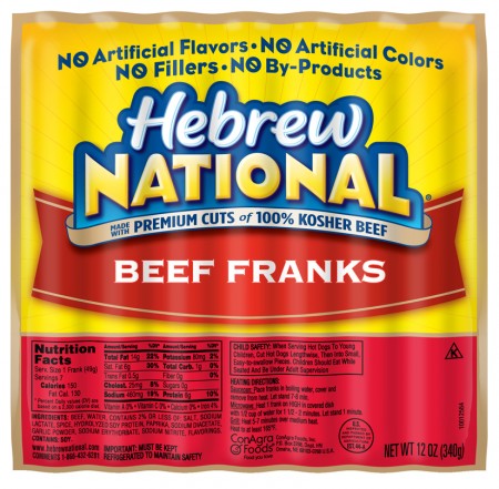 $1.99 (Reg $4.39) Hebrew National Beef Franks at Target