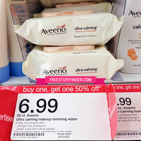 $2.74 (Reg $7) Aveeno Facial Cleansing Wipes at Target