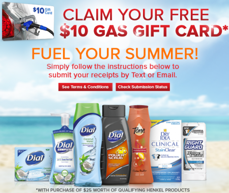 Free $10 Gas Card + Dial For Men Deal 