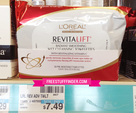 $1.49 (Reg $7.49) L'Oreal Revitalift Towelettes at CVS