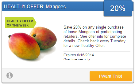 20% Off Mangoes Purchase with Savingstar