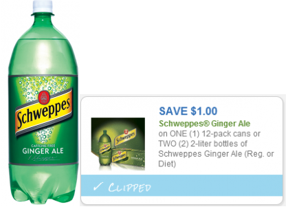 $0.57 Schweppes Ginger Ale 2-L...
