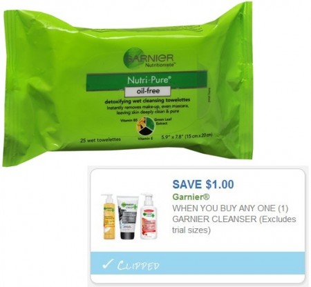 $2.49 (Reg $6) Garnier Cleansing Towelettes at CVS