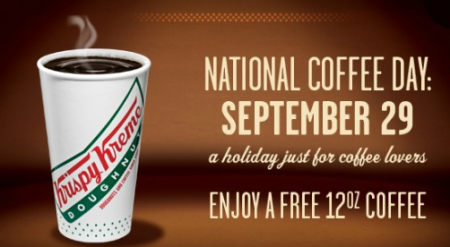 Free Coffee at Krispy Kreme (9/29 Only)