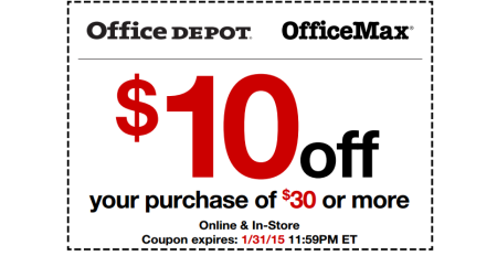 $10 off $30 Purchase Office Depot Coupon (Print Now!) | Free Stuff Finder