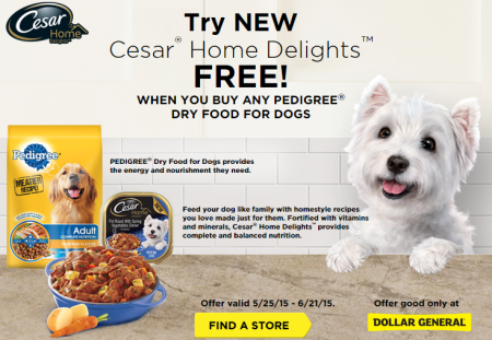 Free Cesar Home Delights Dog Food at Dollar General
