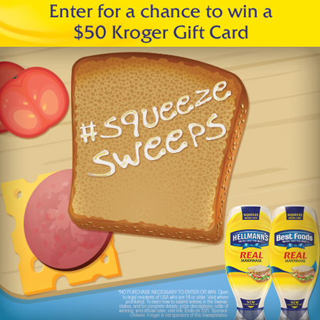 Win Free $50 Kroger Gift Card Giveaway + $1.00 Off Hellmann's or Best Food's Mayonnaise