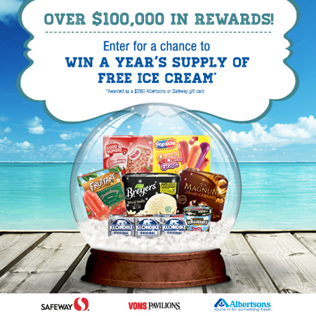 Win Free Ice Cream for a Year (Albertsons-Safeway Giveaway)
