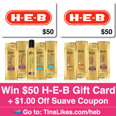 Win $50 Gift Card + $1.00 Off Suave Coupon at H-E-B (Texas)