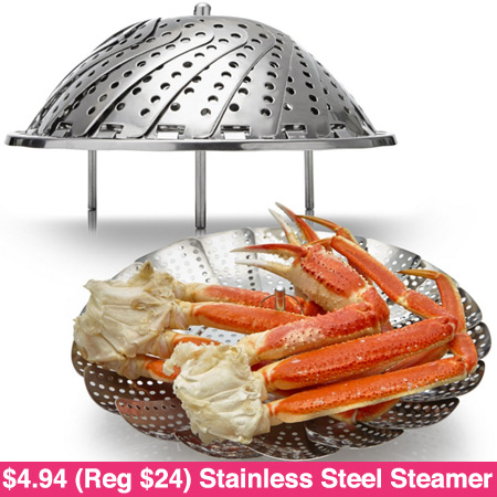 *HOT* $4.94 (Reg $24) 100% Stainless Steel Vegetable Steamer (First 50 People)