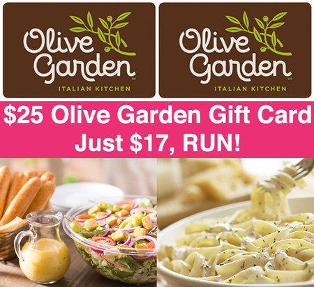 *HOT* $25 Olive Garden Gift Card, Just $10 - Hurry!