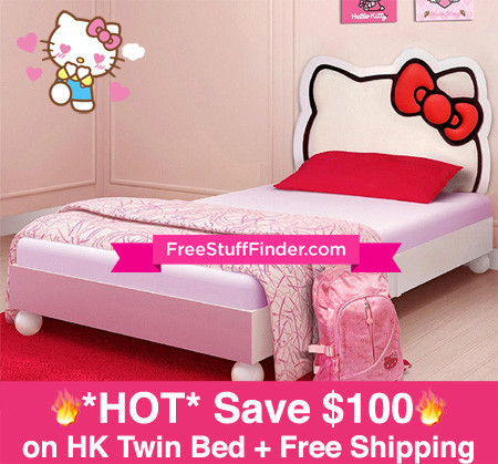Save $100 on Hello Kitty Twin Bed + FREE Shipping