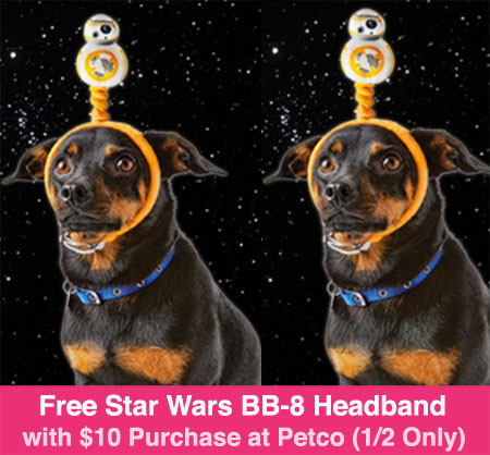 Free Star Wars BB-8 Headband w/ $10 Petco Purchase (1/2 Only)