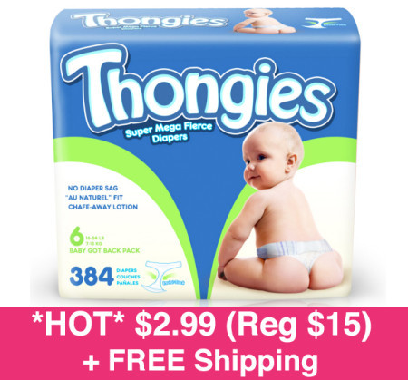 *HOT* $2.99 (Reg $15) Thongies Diapers + FREE Shipping