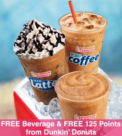 FREE Beverage & FREE 125 Points from Dunkin’ Donuts