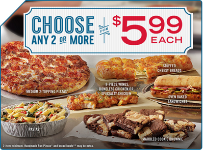 $5.99 Domino’s Pizzas & Entrees, Regularly Up to $14! | Free Stuff Finder