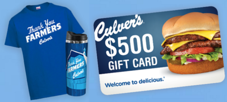 FREE $500 Culver’s Gift Card, T-Shirt or Mug (260 Winners)