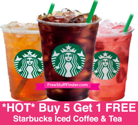 *HOT* Buy 5 Get 1 FREE Starbucks Iced Coffee or Tea