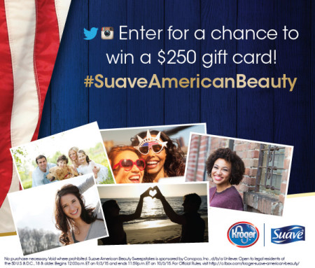 *HOT* Win $250 Gift Card (Kroger Suave IG Giveaway) + $1.00 Off Coupon