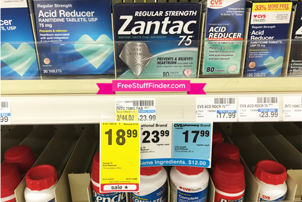 FREE Zantac75 Acid Reducer At CVS After Mail In Rebate 