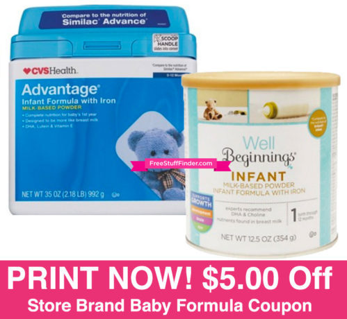 *High Value* $5.00 Off Store Brand Baby Formula Coupon (Print Now!)