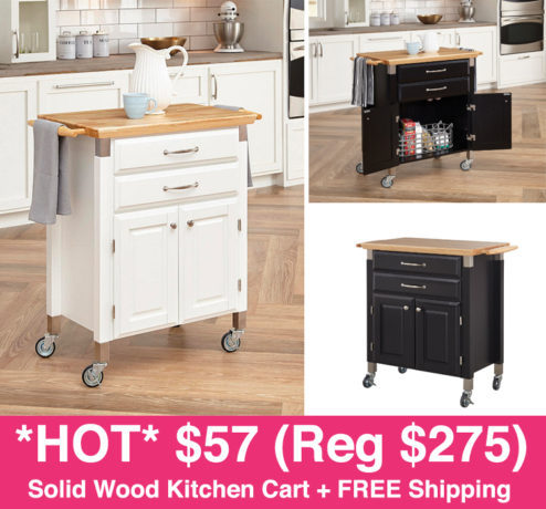 *HOT* $57.63 (Reg $275) Solid Wood Kitchen Cart + FREE Shipping