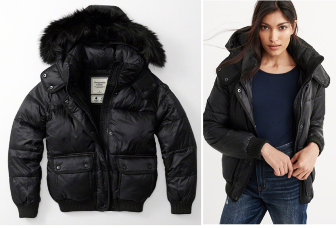 abercrombie black puffer jacket