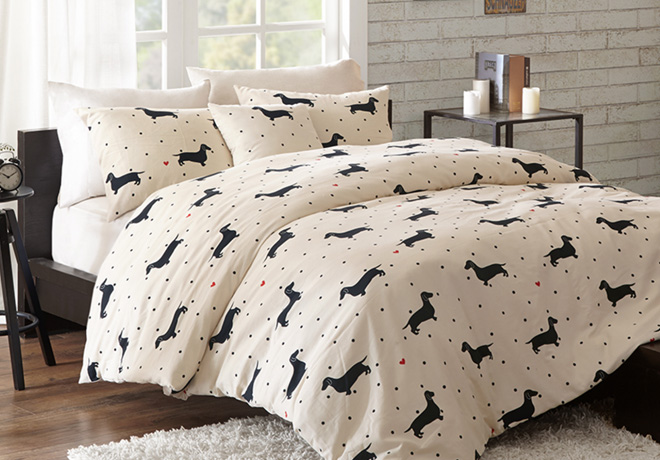 dachshund print comforter