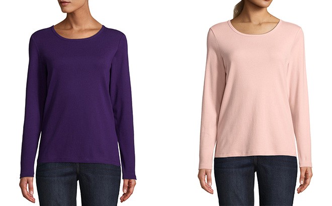 st john's bay women's long sleeve tee