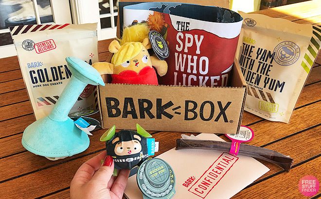 Double Deluxe BarkBox with Subscription – $40 Value (Score 4 Toys, 4 Treats, & 2 Chews)