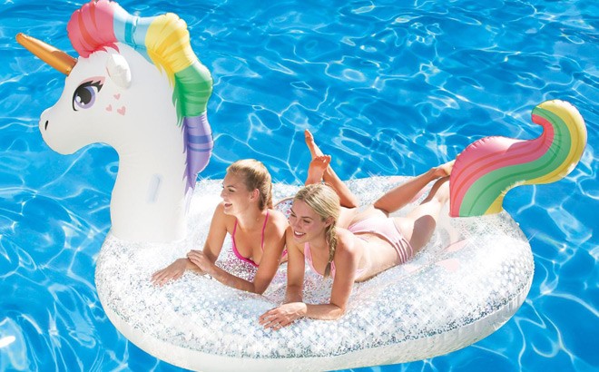Summer waves glitter sparkles shop mermaid island inflatable pool float