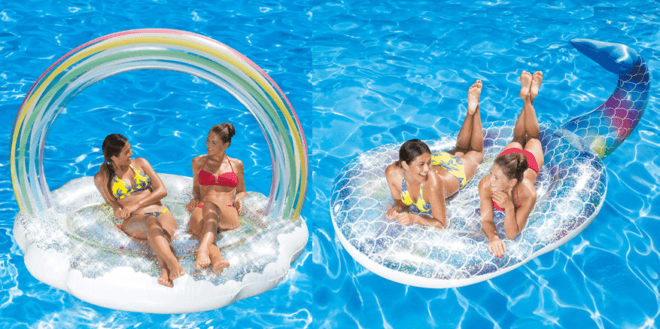 HUGE Glitter Sparkles Pool Float ONLY 24.98 at Sam s Club Rainbow Unicorn or Mermaid Free Stuff Finder