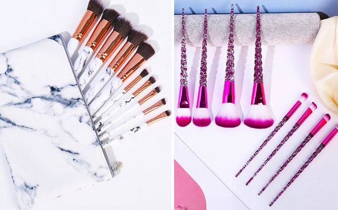 Marble & Unicorn Makeup Brush Sets for JUST $2.40 (Regularly $15) - Today Only!