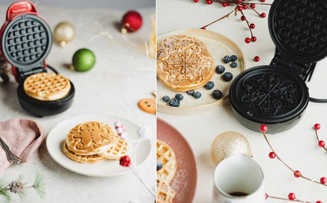 bella mini waffle maker snowflake