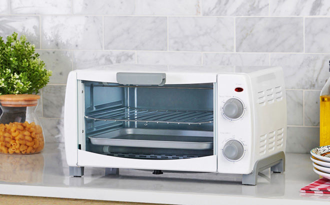 mainstays 4 slice black toaster oven