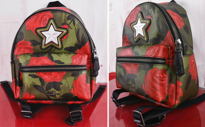 coach floral mini backpack