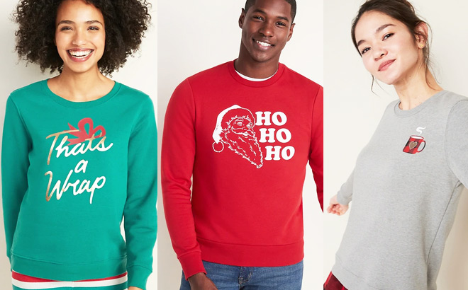 Old Navy Holiday Crew-Neck Sweatshirts 