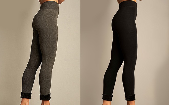Lemon Legwear Faux Fur-Lined Leggings 