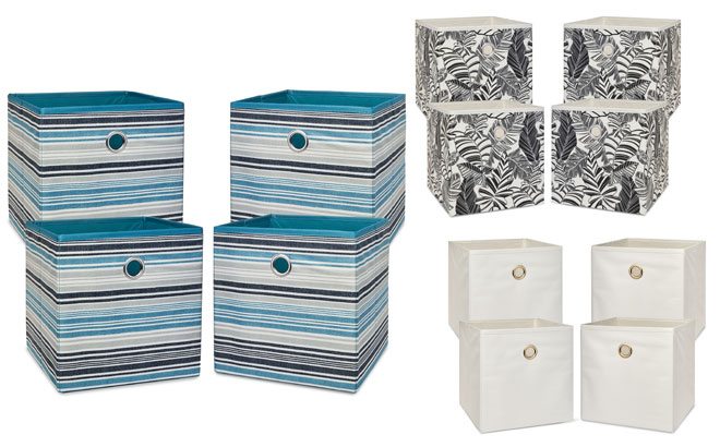 Mainstays Collapsible Fabric Cube Storage Bins 4-Pack JUST $11.90 (Only $2.97 Each)