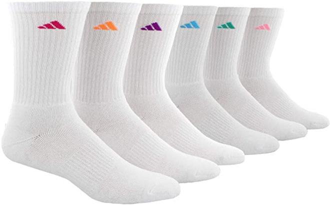 Adidas Women's Athletic 6-Pack Crew Socks ONLY $7.99 at Amazon (Regularly  $20) | Free Stuff Finder