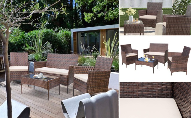 Outdoor Furniture 4 Piece Set For Only 168 Free Shipping At Walmart Reg 250 Free Stuff Finder