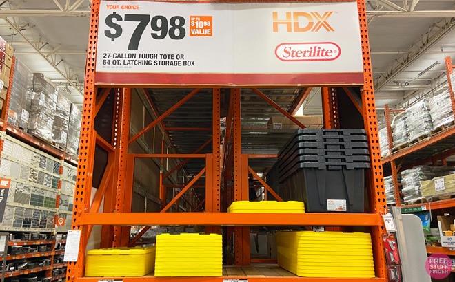 home depot 27 gallon totes