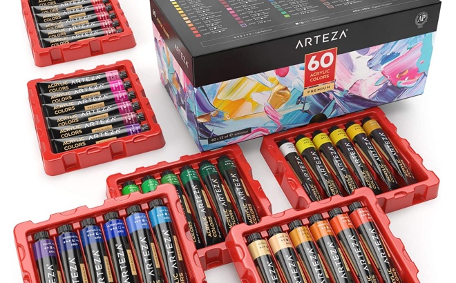 Arteza Acrylic Paint 60-Count Set $22