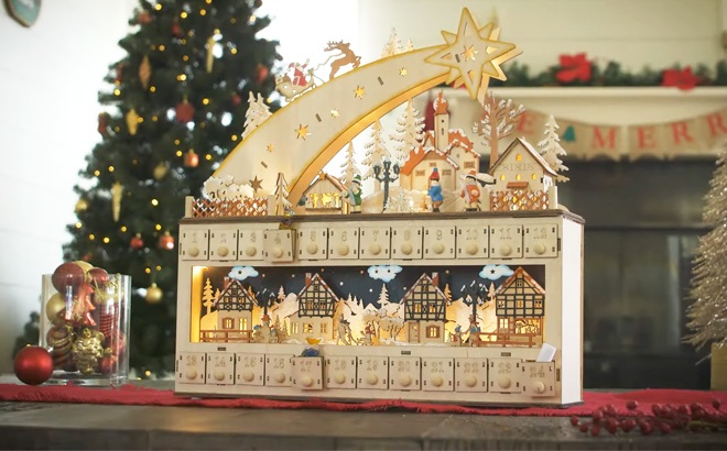 Wooden Christmas Advent Calendar $39 Shipped