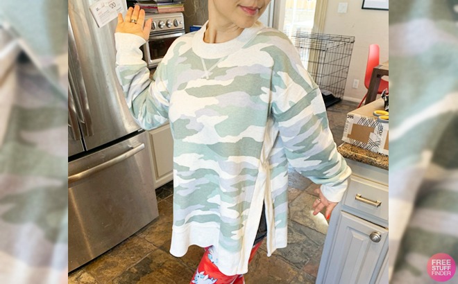 women's camo sweatshirt american eagle